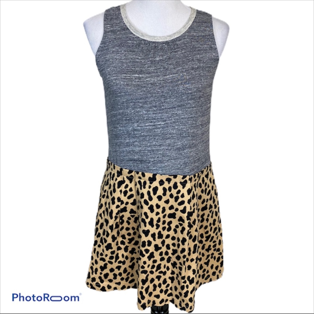 Animal print paper bag waist tank dress size S